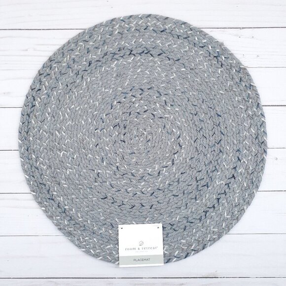 Room & Retreat Other - Room & Retreat Braided Placemat Centerpiece Calypso Gray Blue 15 in
